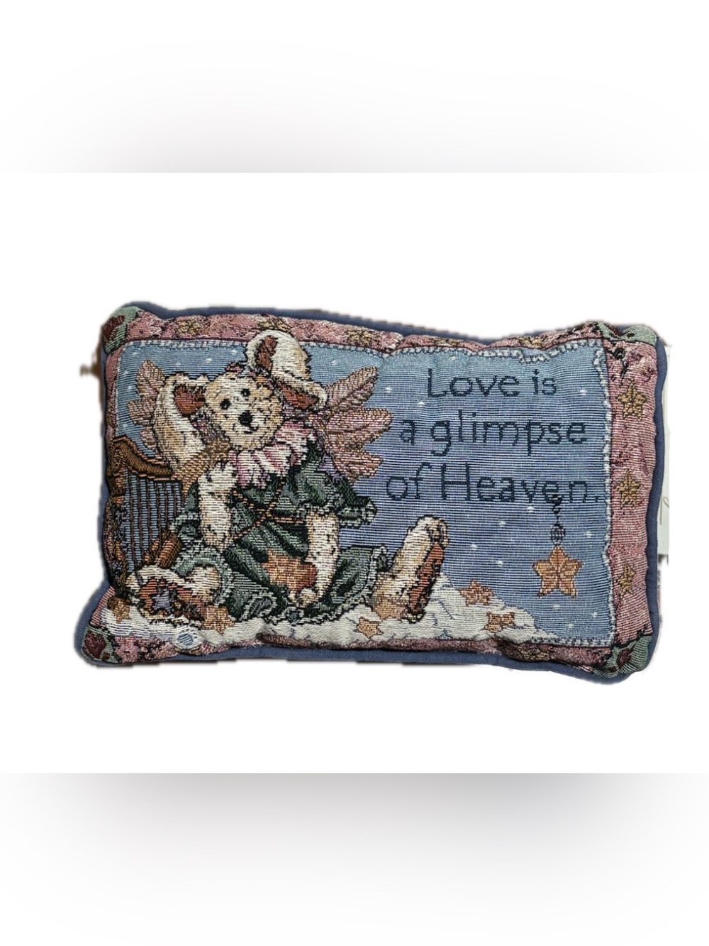Vintage Home Holiday Blue  Accent Pillow - Love Is A Glimpse Design